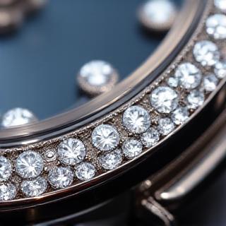 ダイヤモンドを施したウォッチベゼル